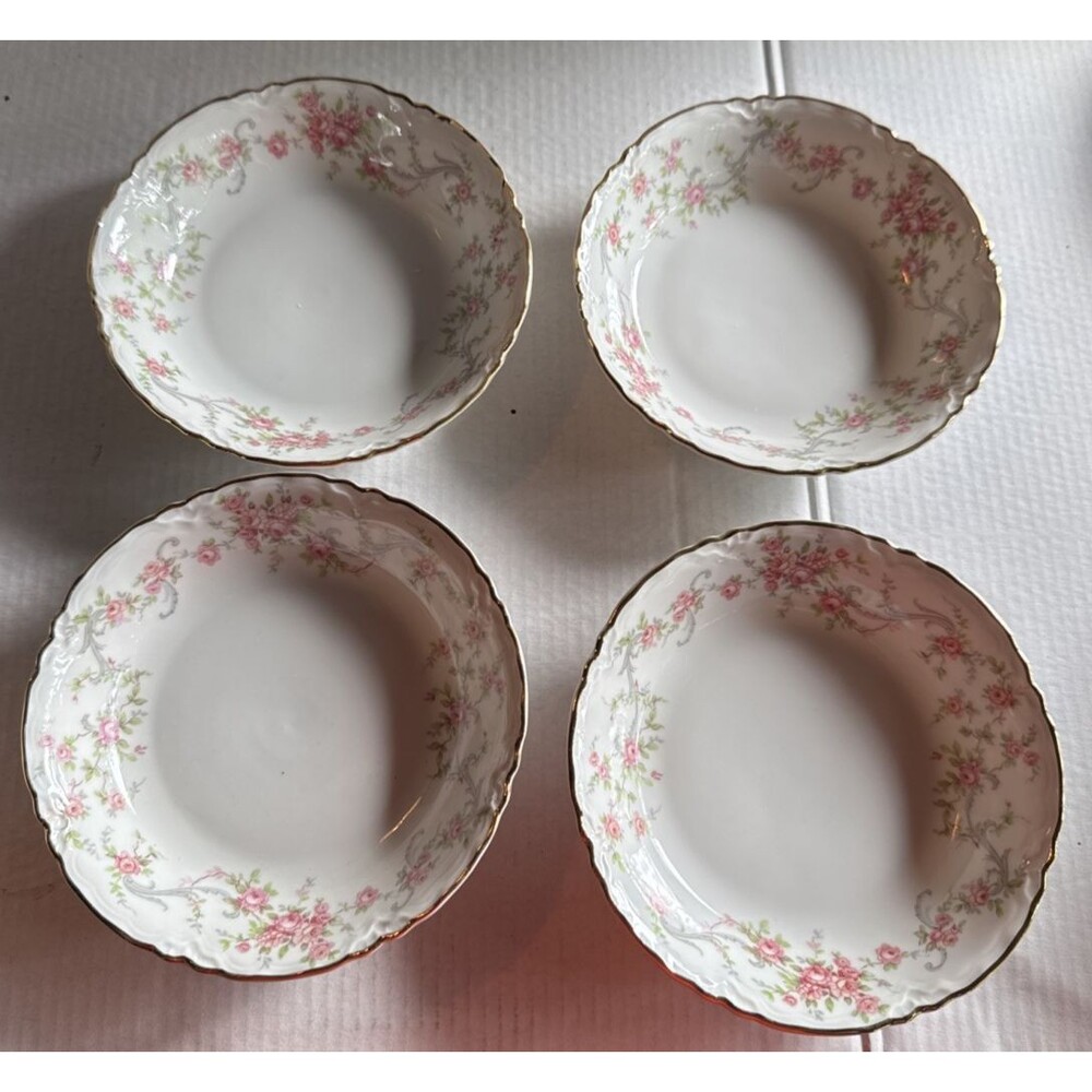 4 Hutschenreuther Selb Bavaria Richelieu #7658 Porcelain Fruit Bowls 5.25" Pasco